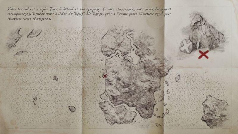 Vol en haute mer Skull and Bones : Carte de prime de Caradec, Île rouge... Où trouver le butin pour terminer cette quête ?