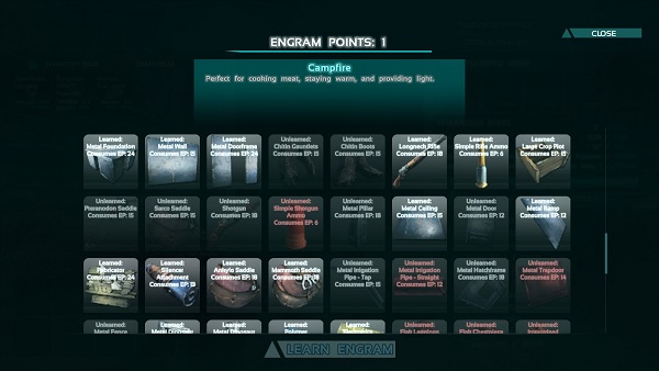 Liste des Engrams