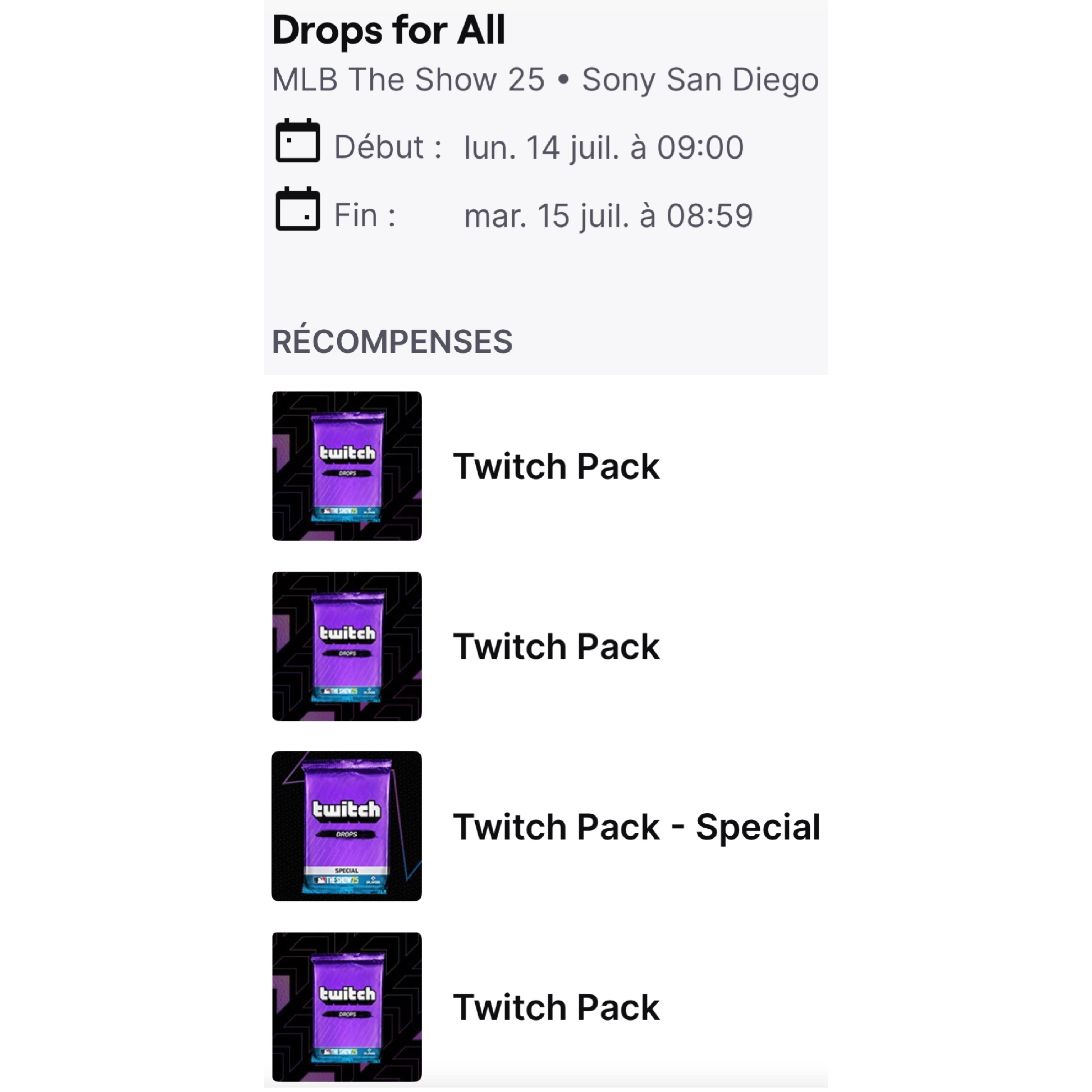 Twitch Drops font le Show 2025