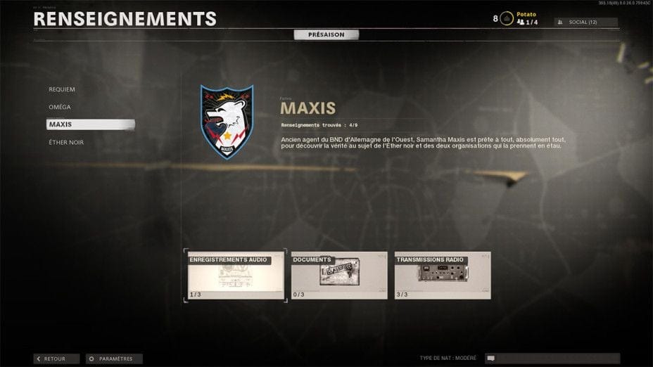 Guide Black Ops Cold War : les renseignements de Maxis, où les trouver