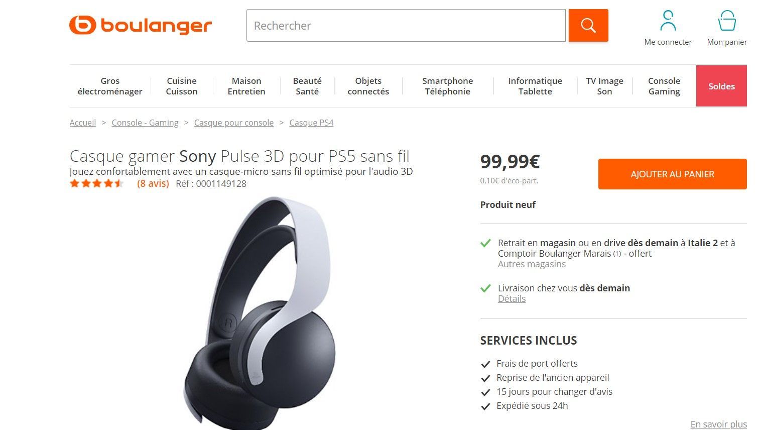 PROMO] Le casque PS5 SONY Pulse 3D dispo et à 85€