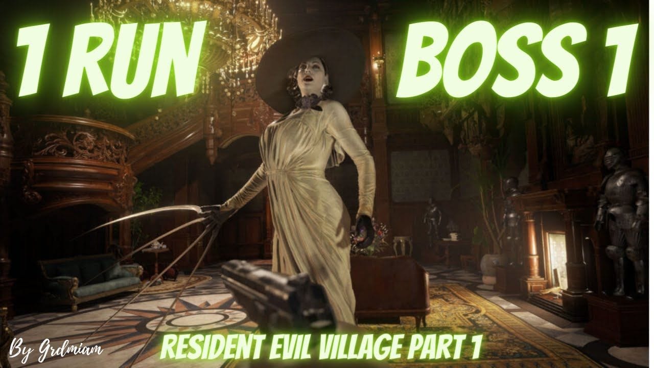 Resident evil village 1 run 1 boss Lady Dimitrescu