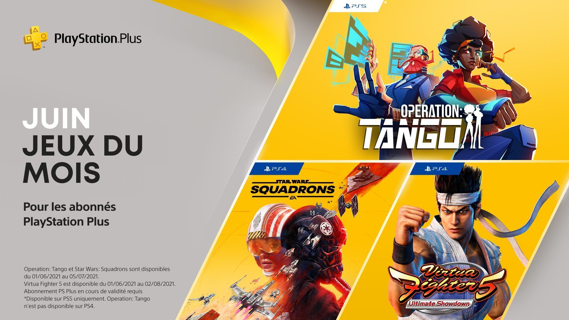 Les jeux PlayStation Plus du mois de juin : Operation: Tango, Virtua Fighter 5: Ultimate Showdown, Star Wars Squadrons
