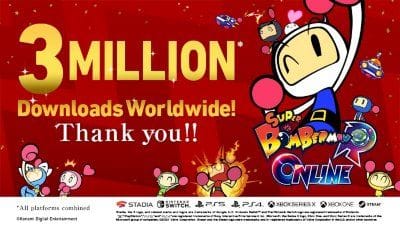Super Bomberman R Online atteint les 3 millions de téléchargements, Konami offre un petit cadeau