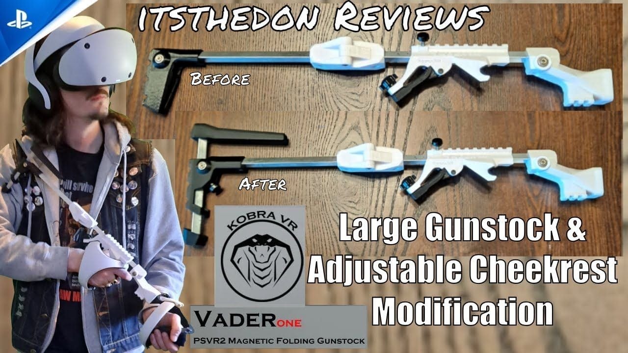 PSVR2 Kobra VR Vader One Large Gunstock & Adjustable Cheek Rest Mod