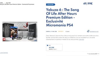 [PROMO] Yakuza 6 Prenium Edition à 50€