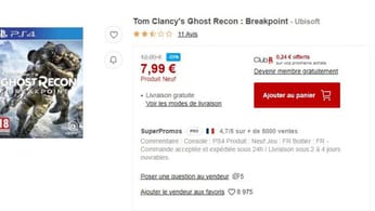 [PROMO] Breakpoint à 7.99€ sur Rakuten