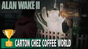 CARTON CHEZ COFFFEE WORLD - TIRER SUR GOUGOUTTE OU SILHOUETTE - TROPHÉE / SUCCÈS  ALAN WAKE 2