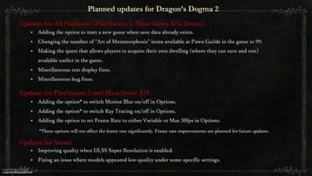 Capcom révèle la feuille de route des prochains correctifs de Dragon's Dogma 2.