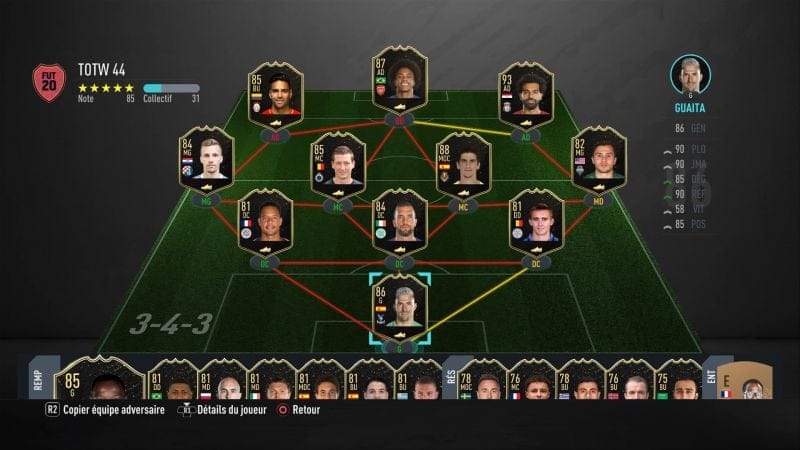 FIFA 20 dévoile la 44e Team Of The Week