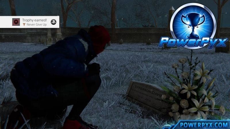 Spider-Man Miles Morales Never Give Up Trophy Guide (Jefferson Davis' Grave Location)