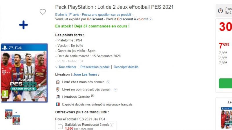 Lot de 2 PES 2021 à 30€