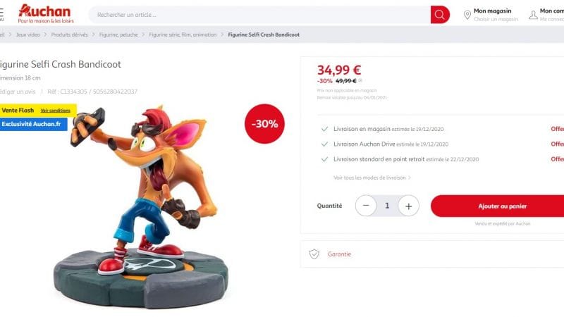 Vente flash de la figurine de Crash à 34.99€