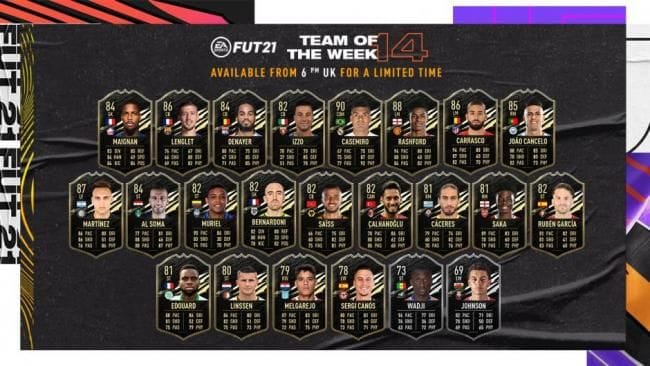 FIFA 21 : TOTW 14 : Lautaro Martínez, Rashford et Casemiro au sommet en cette fin d'année - FIFA 21 - GAMEWAVE