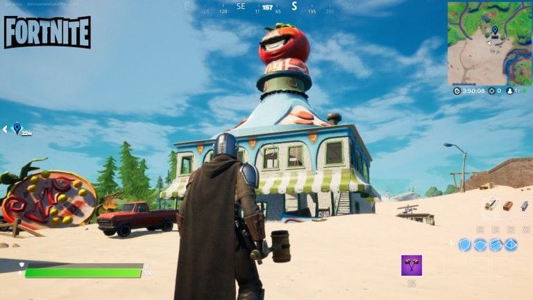 Fortnite, saison 5, quête journalière : Mettre le feu à l'autel de la tomate et danser devant près de Pizza Pit ou au food truck de Pizza Pete