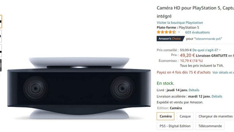 La camera PS5 en promo sur Amazon.fr