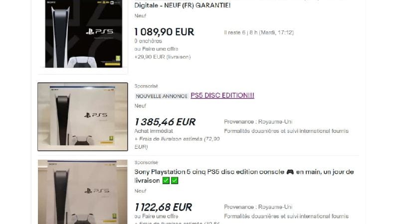 PS5 : sur eBay, des boîtes vides sont revendues pour plus de 1000 €