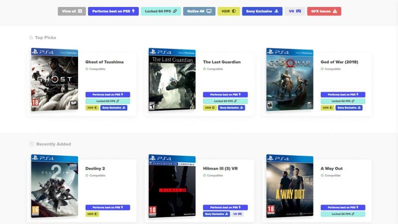 PS5 Backwards Compatibility Database Catalogues Improvements And Performance Of PS4 Games On Sony's New Console - PlayStation Universe