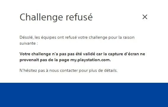 Trophée PS5 refusé ?