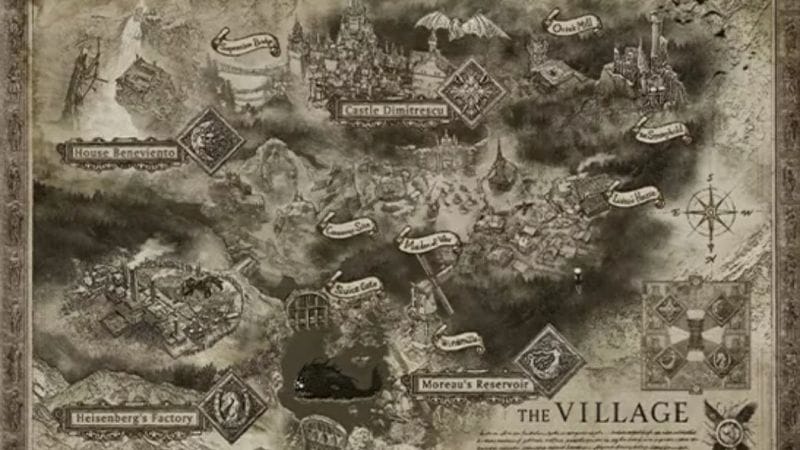 La carte officiel de resident evil village