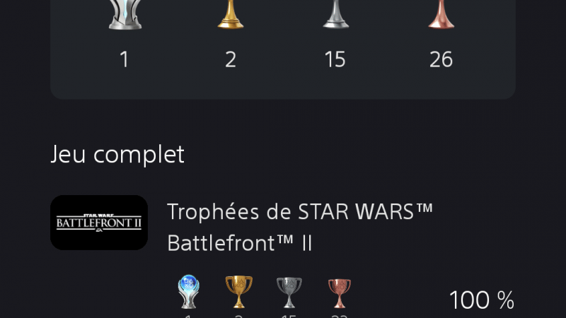 Trophée platine Battlefront-2