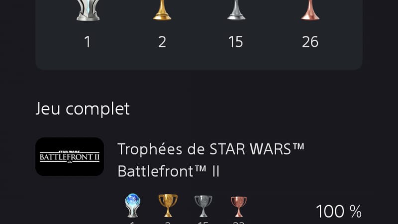 Trophée platine Battlefront-2