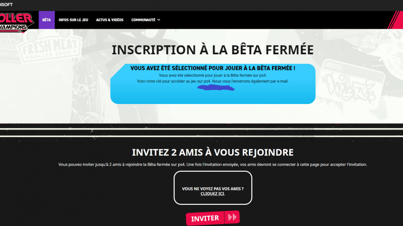 Accès Beta fermée Roller Champions