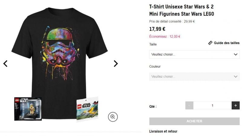 [PROMO] 1 T shirt + 2 mini Figurines LEGO à 17.99€