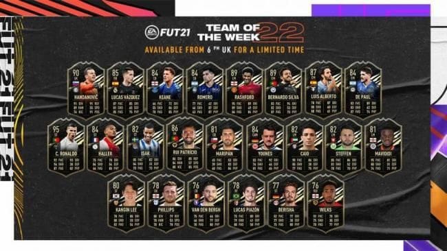 FIFA 21 : TOTW 22 : Cristiano Ronaldo, Rashford et Handanovic en forme - FIFA 21 - GAMEWAVE