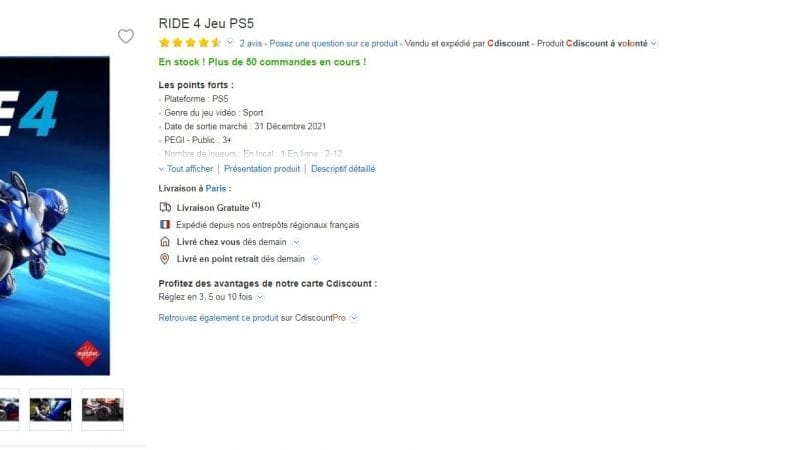 {PROMO] Ride 4 sur PS5 à moins de 30€