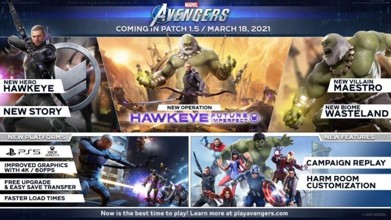 Marvel's Avengers : La campagne principale sera rejouable dès le 18 mars