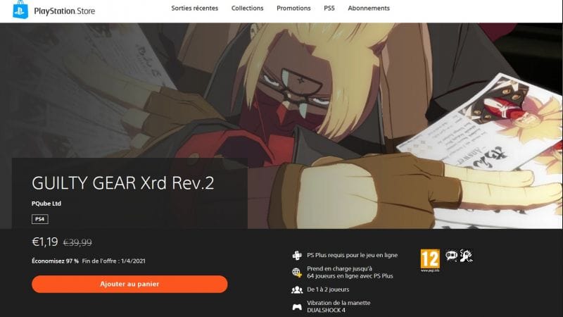 Guilty Gear Xrd Revelator 2 à petit prix sur le PS Store