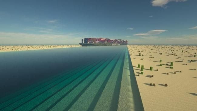 Minecraft : Un joueur crée l'Ever Given en 11 heures seulement - Minecraft - GAMEWAVE