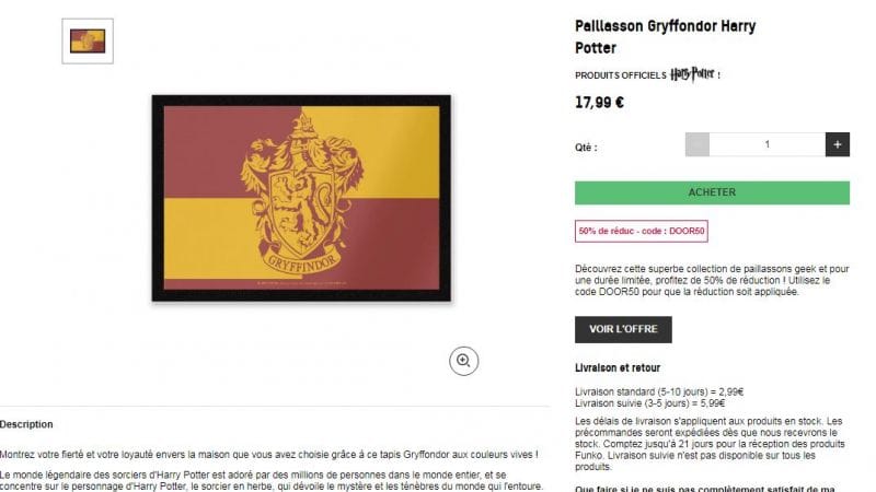 [PROMO] Paillasson HARRY POTTER à -50%