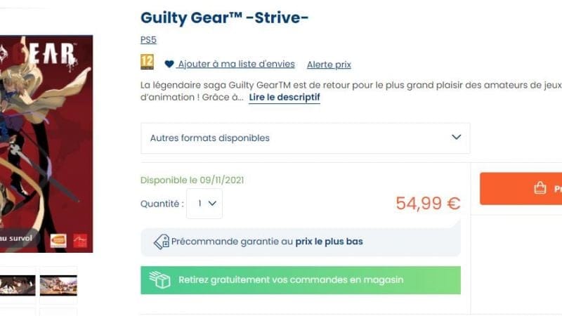 Promotion sur la précommande Guilty Gear Strive