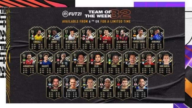 FIFA 21 : TOTW 32 : Aubameyang, Aurier et Havertz rayonnent - FIFA 21 - GAMEWAVE