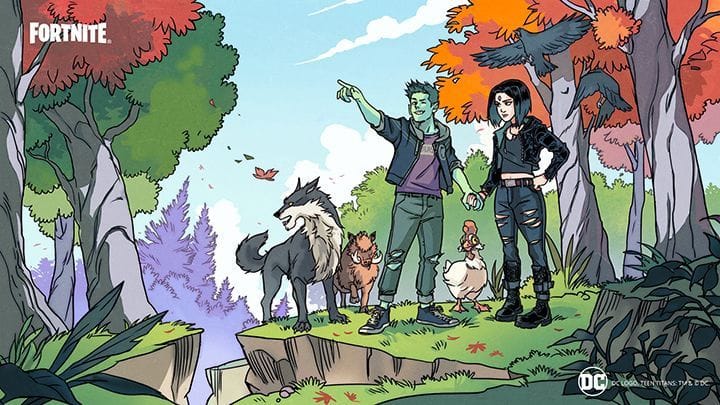 Fortnite : Beast Boy de DC retrouve Raven - Participez à la coupe TEEN TITANS pour déverrouiller sa tenue en avance !