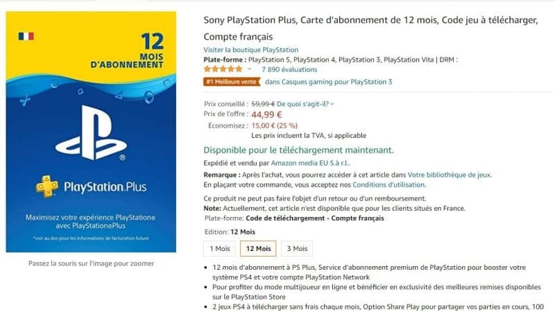[PROMO] L'abonnement de 12 mois à 45€