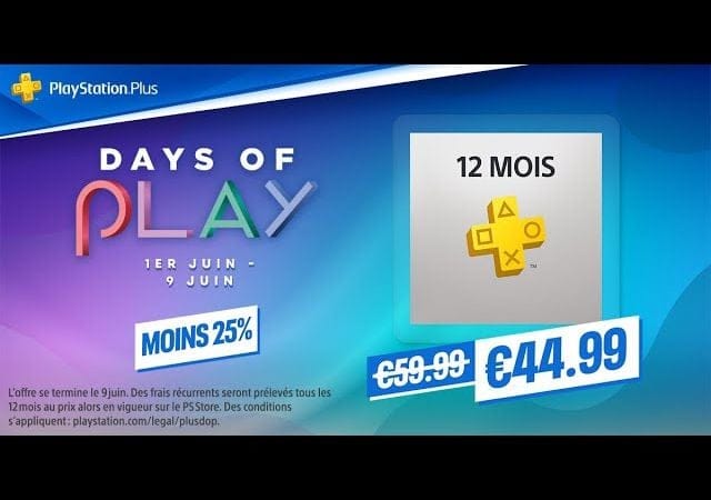 PlayStation Plus | Days of Play : -25% sur l'abonnement du 1er au 9 juin 2021 | PS5, PS4