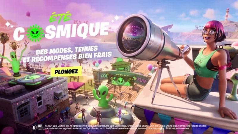 Bande-annonce Fortnite : l'Été Cosmique, un événement qui sent bon la fraîcheur - jeuxvideo.com