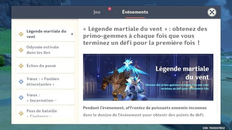 Genshin Impact, l'événement "Légende martiale du vent" : notre guide complet (Primo-gemmes et matériaux à la clé)