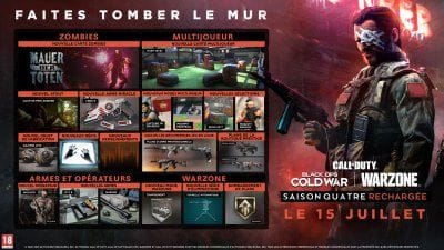 Call of Duty: Black Ops Cold War, Mauer der Toten, mode Chargement en 20v20 pour Warzone, 2 armes inédites, tout sur les nouveautés de la Saison 4 Rechargée !