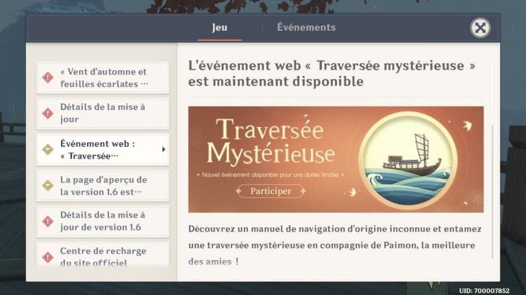 Genshin Impact, événement web "Traversée mystérieuse" : notre guide pour récupérer les primo-gemmes.