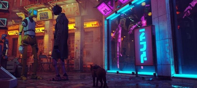 Du gameplay et un report pour Stray, le jeu indé avec du cyberpunk et un chat