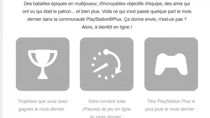 Newsletter : infos mensuelles PS plus