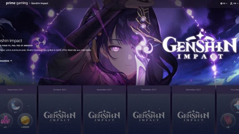 Genshin Impact, récompenses Prime Gaming septembre : comment les obtenir ?