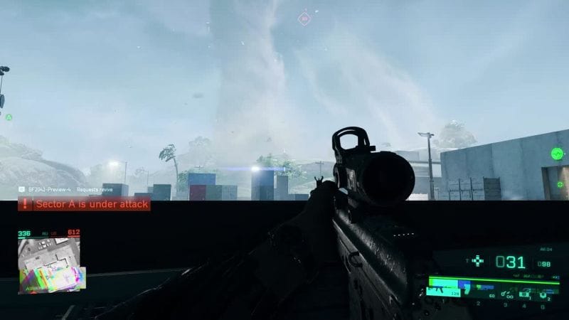 Gameplay Battlefield 2042 : Dix minutes au cœur d'une tempête impressionnante - jeuxvideo.com