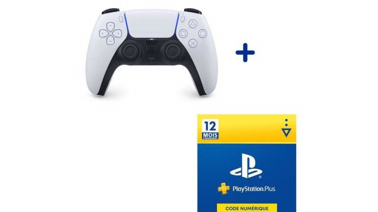 La manette PS5 DualSense avec abonnement 12 mois PS+ à petit prix