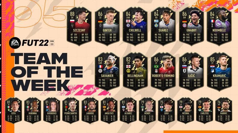 FIFA 22, FUT 22 - TOTW #5 : la cinquième Équipe de la semaine dévoilée