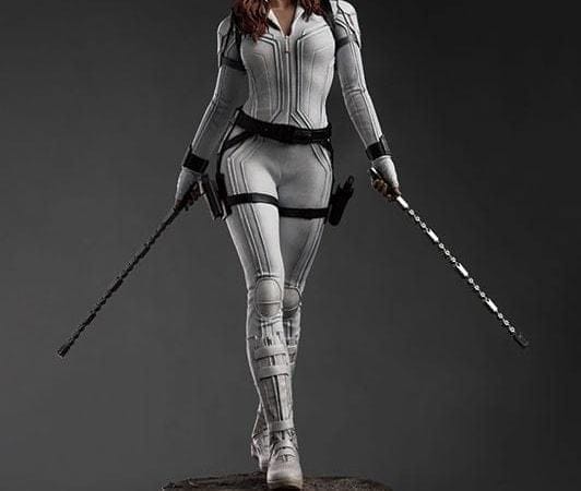 La statuette BLACK WiDOW par Queen Studios (version blanche)